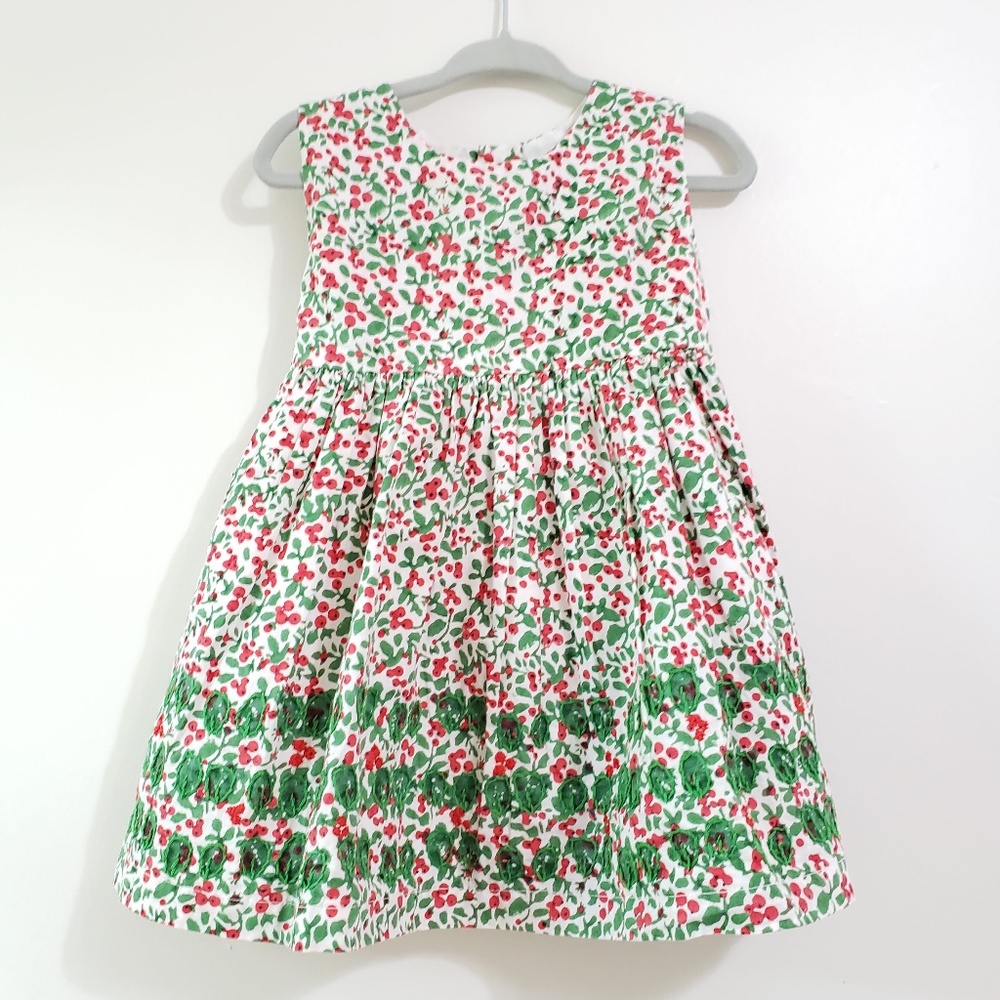 Roller Rabbit Floral Embroidered Dress with Bow